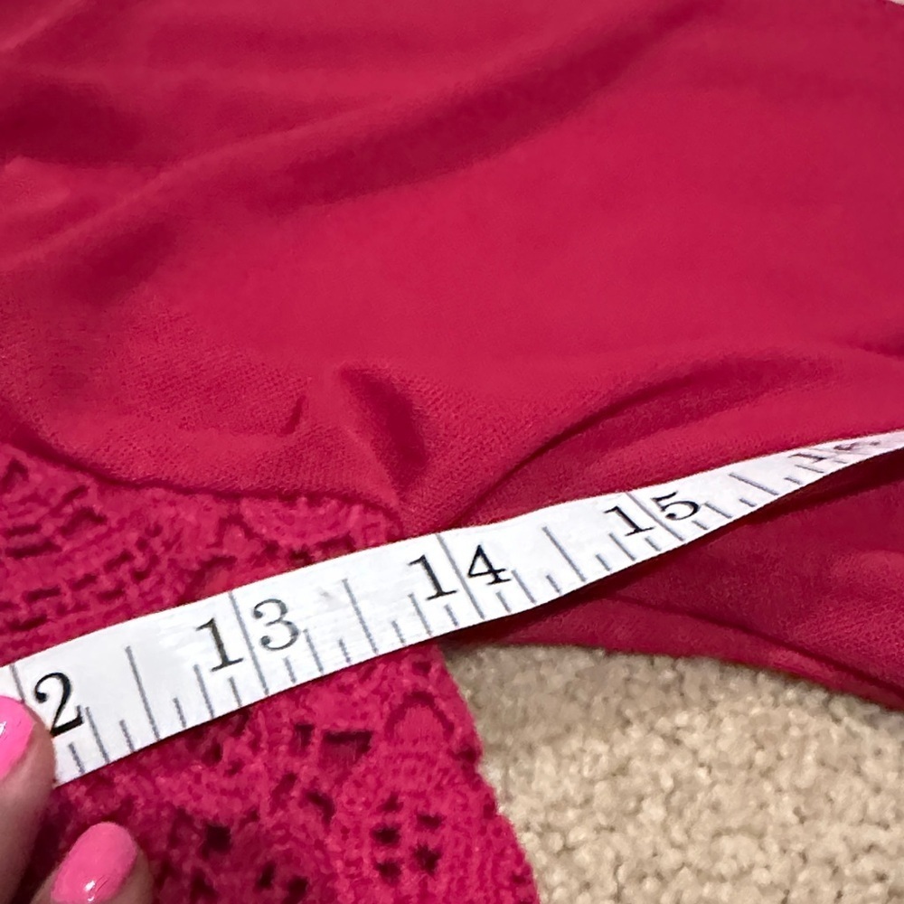 NWOT! Chic Burgundy Lace Women's Blouse - Picture 7 of 8